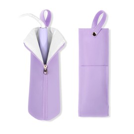 Lifeplus Curling iron Flat iron Holder Mat, Heat Resistant Hot Tool Bag for Home Travel Vanity Organizer Accessories Decor (Purple)