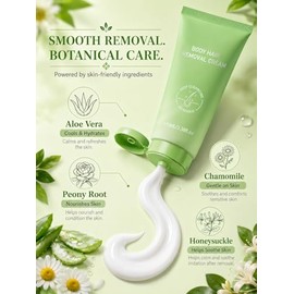 Crema depilatoria para mujeres, crema depiladora suave para mujeres y hombres con aloe vera y manzanilla, acabado de piel suave para piernas, brazos, 