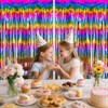 Wqafe 2PCs Rainbow Glitter Tinsel Curtains 3.2x6.5ft Foil Iridescent Curtain