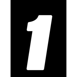 Dirt Digits DD73W-1 White 7" High-Gloss Precision Die Cut Vinyl Number 1, 3 Pack