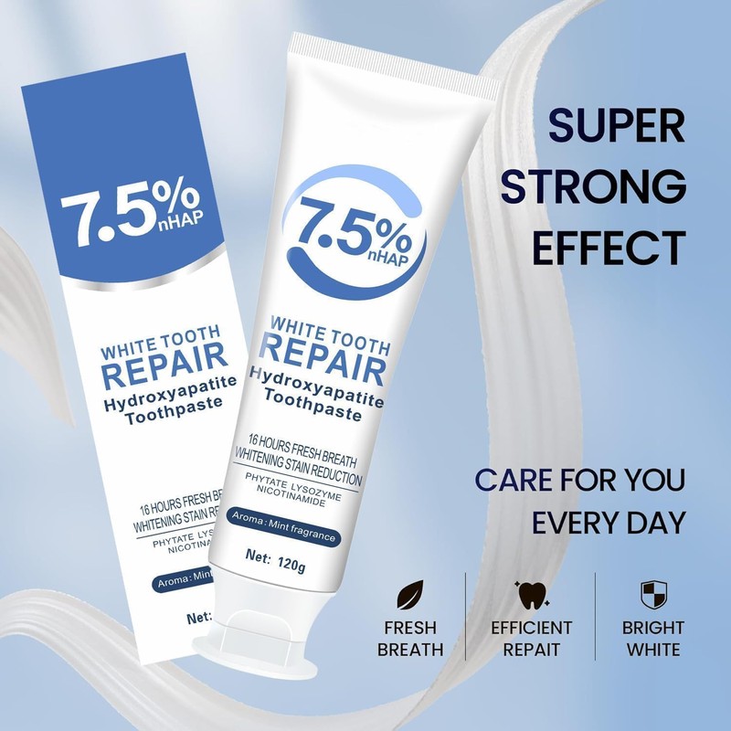 7.5% Hydroxyapatite Toothpastes for Enamel Protection & Tooth Strengthening, 7.5%