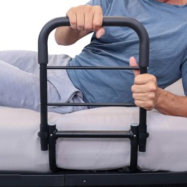 Vive Bed Assist Rail for Elderly Adults Safety - Height Adjustable Bed Cane with Handrails for Bedroom - Compact Bedside Hand Railing for Home & Hospital - Fits Queen, King, Twin, Full Mattress
