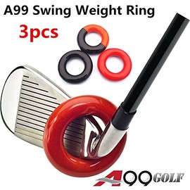 A99 Golf Club Weighted Swing Ring - Swing Warm-Up Tool, warm muscles (1 red + 1 black + 2-tone)
