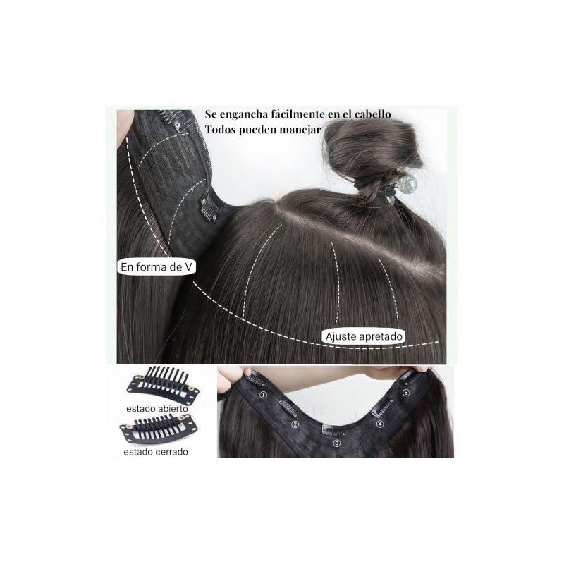 Extensiones Clip Invisible Onduladas, Juego de 2 Piezas (45cm y