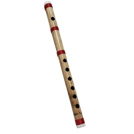 Bamboo Bansuri Flute B Key 7 Holes Fipple Woodwind Clarinet Bamboo Quena Flute Indian Musical Instrument Krishna Flute Birthday Gift Mens Women Kids Size- 14" inch