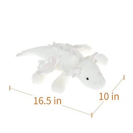 Apricot Lamb Toys Plush White Lying Dragon Dinosaur Stuffed Animal Soft Cuddly Perfect for Child (White Dragon,15 Inches)
