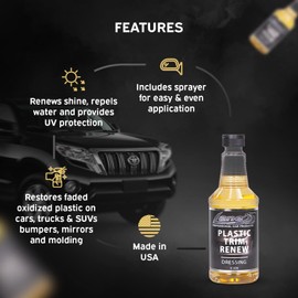 LANE'S Plastic Restorer, Trim Restorer Automotive, Faded Bumper Restorer, Durable Protection (32 oz)