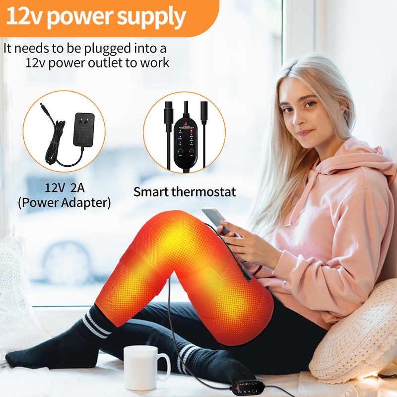 Leg Heating Pad for Pain Relief, Electric Knee Heating for
