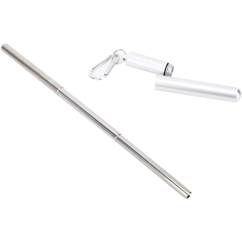 Kit de pajillas acero inoxidable retráctiles reutilizables con cepillo limpieza