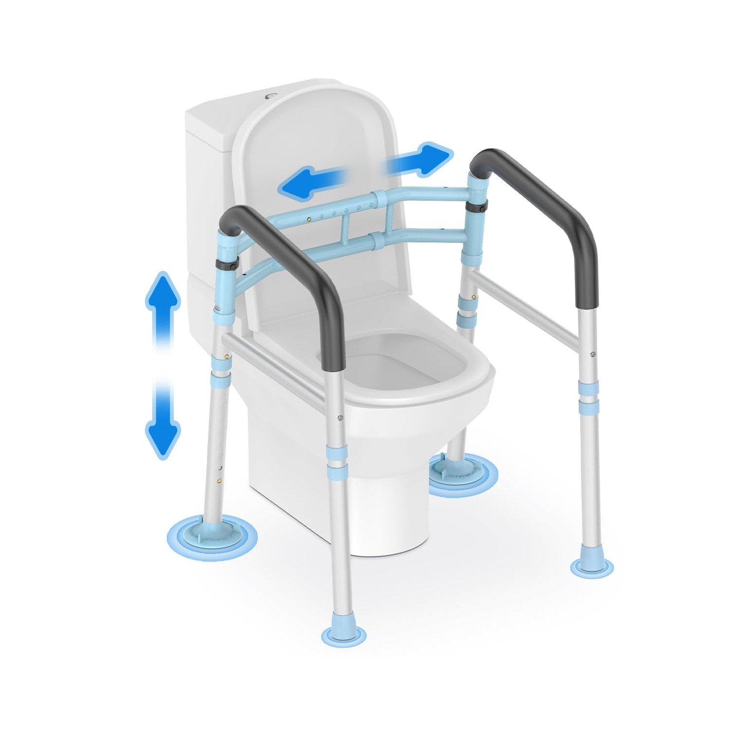 Delog Toilet Safety Rails 300 lb - Adjustable Toilet Safety Frame ...