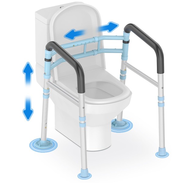 Delog Toilet Safety Rails 300 lb - Adjustable Toilet Safety Frame ...