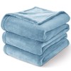 BEDELITE Fleece Blankets Queen Size Washed Blue Throw Blankets for