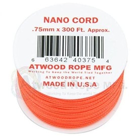 Neon Orange NS17 .75mm x 300' Nano Cord Paracord Made in the USA