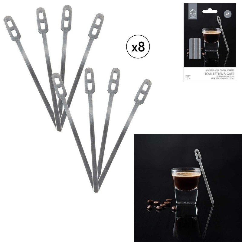 COOK CONCEPT, KA5996, Stainless Steel Stirrers for Coffee and Aperitifs,