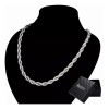 Cadena Torsal 3/4mm Acero Inoxidable Hombre Collar 60cm L