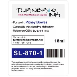 Pitney Bowes SL-870-1 Replacement Blue Fluorescent Ink for SendPro Mailstation