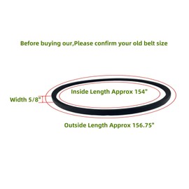 5/8" x 156" Deck Belt for Bad Boy 54 inch ZT CZT Elite Zero Turn Mower 041-1560-00, Compatible with Ref No B-153, John Deere TCU18603 717A 727A