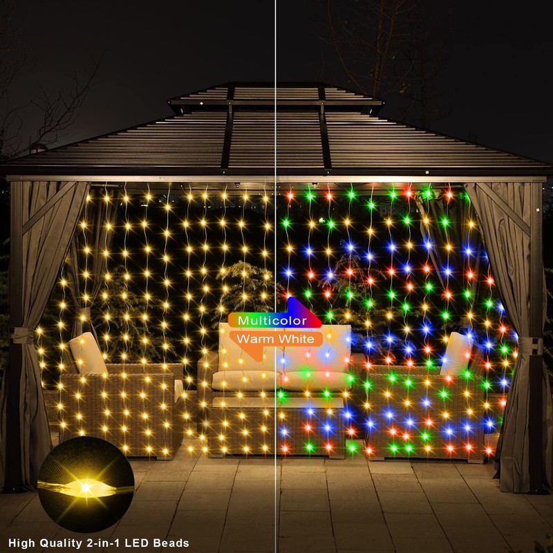 echosari 600 LED Curtain Lights Plug in, 20Ft x 10Ft