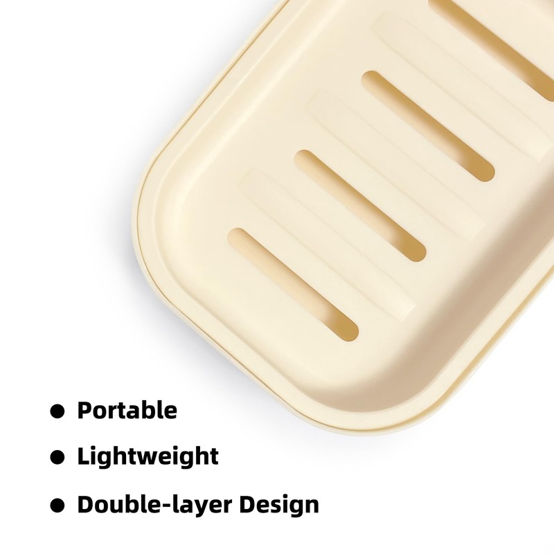 Double Layer Draining Soap Dish, Plastic Dishwashing Sponge Soap Holder