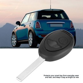 EVGATSAUTO Replacement Car Remote Key Fob Case, 2 Buttons Car Remote Control Key Shell Cover Suitable for Mini One S R50 Black