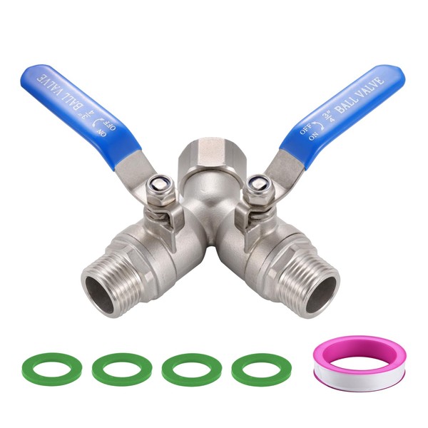 SNUTUYA 304 Stainless Steel Garden Hose Splitter 2 Way Heavy