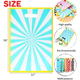 60 Pcs Plastic Party Gift Bags,Happy Birthday Party Gift Bags,Candy Favor Bags,Goodies Return Gift Bags,Goody Party Gift Bags for Kids Baby Showers Birthday Party Decorations (Rotary Windmill)