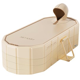 47''Portable insulated bathtub, Ice Bath Tub for Athletes, Inflation-free bathtub for shower, Ice Plunge Tub with Cover, Baths at Home & Outdoor（with Cover）