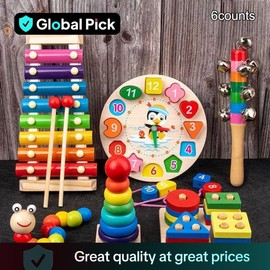 Wooden Shape Sorter Toy, 6 Counts/set Colorful Stacking Toy, Durable Early Education Shape Sorter Toy, Educational Toy for Kids, Multi Activity Playset