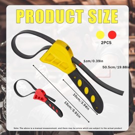 XLTXWD 2PCS Strap Wrench, Filter Strap Adjustable Heavy Duty for Pipes Plumbing Shower Head Water Filter Yellow & Red