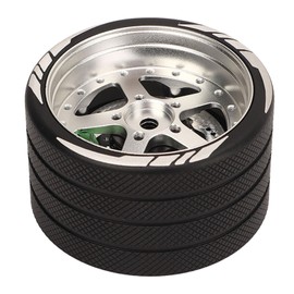 RC Transmitter Steering Wheel, Aluminum Alloy Trigger One Handed Control Adapter RC Hand Wheel Remote Control Steering Wheel for NB4 RC Car Controller(Silver)