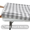 Smiry Rectangle Picnic Table Cloth, Elastic Waterproof Fitted Vinyl Tablecloth