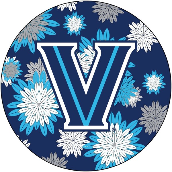 R and R Imports Villanova Wildcats 4 Inch Round Floral Magnet