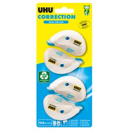 UHU Correction Tape Mini - Fast, Clean and Accurate Correction Tape White 4 Pack 6m x 5mm