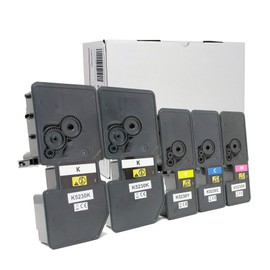 OBV Set of 5 Compatible Toner Replacement for Kyocera TK-5220 / TK-5230 for Kyocera Ecosys M5521cdn M5521cdw P5021 P5021cdn P5021cdw P5021 Series Black Cyan Magenta Yellow