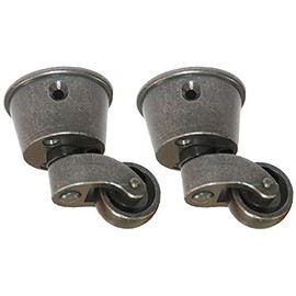 2 x Polished Antique Solid Brass Castors Heavy Duty Universal Furniture for Furniture, Suits, Beds Armchairs, Brown