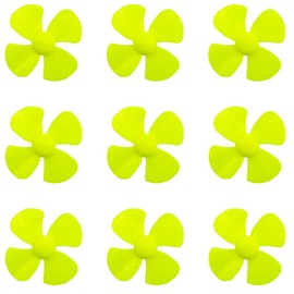 30PCS Motor Propellers 2mm Shaft Propellers with 4-Vanes 50mm Fan Shape Propellers for Motor RC Boat Ship RC Airplane DIY Model Toy Part (Yellow)