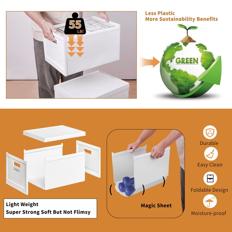 Seseno File Organizer File Box with Lid, Universal Hanging File