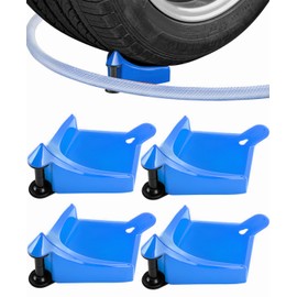 BYERNAUTO Car Hose Guide 4PCS, Hose Guide for Car Wash Detail, Tire Hose Roller Preventing Pressure Washer Hose from Stuck and Snagging Car Wash Tool for SUV Pickup Truck RV ATV Motorcycle (Blue)