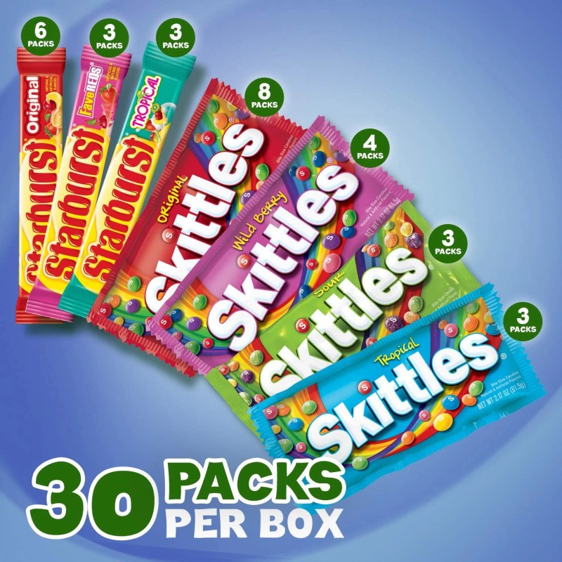 Wrigley's SKITTLES & STARBURST Full Size Variety Mix for Christmas
