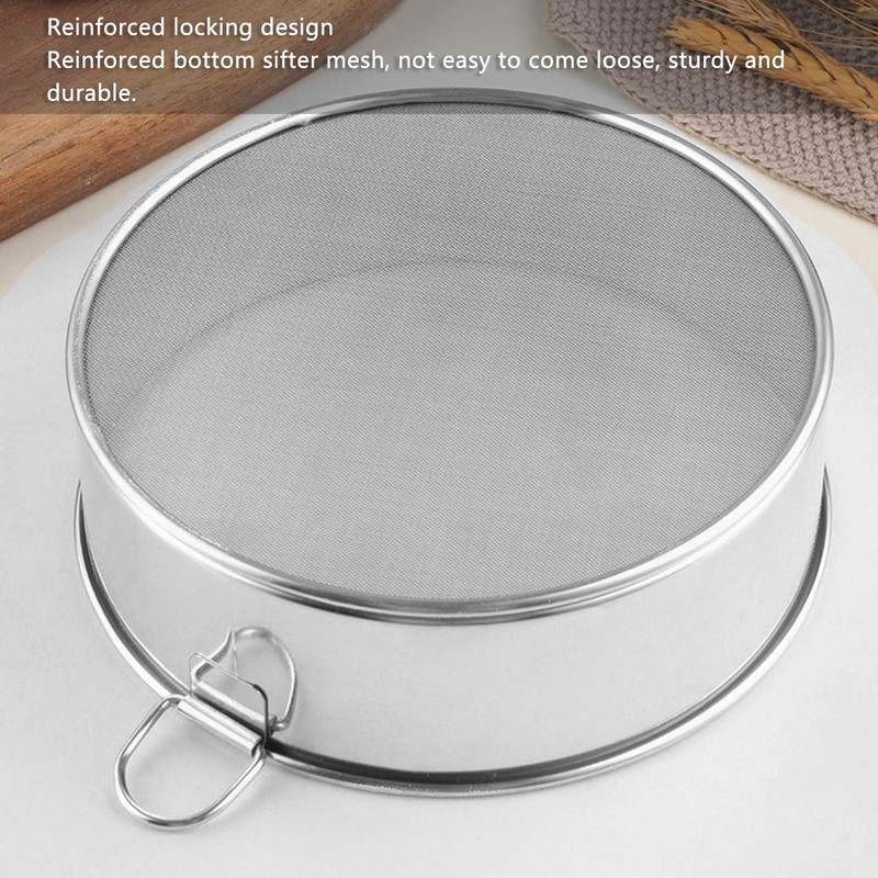 Large Size Round Sifter 80 Mesh, Coated Stainless Steel Flour