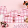 24 Pack Pink Plaid Paper Treat Boxes Gingham Party Decorations
