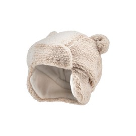 Sterntaler Teddy Plush Aviator Hat - Boys Lumberjack Hat with Cut Ear Flaps and Tie Band, natural