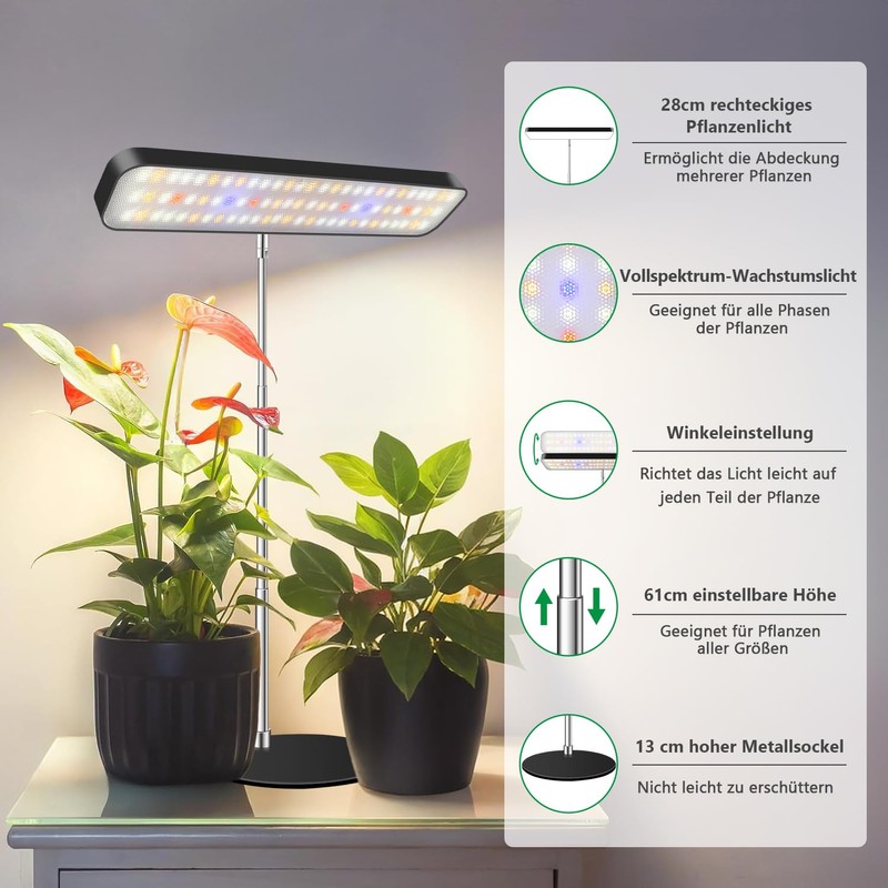 Aumtrly LED Plant Lamp, Full Spectrum Grow Lamp for Small