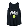 Womens Double Trouble Tanks - Funny Tennis Team Gift Tank