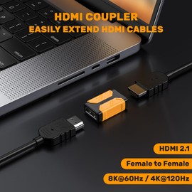 MOGOOD HDMI Koppler 8K, HDMI 2.1 Buchse auf Buchse Adapter, Unterstützung 3D 8K@60Hz/4K@120Hz UHD HDR eARC für Kino, Projektoren, TV, PC, Monitor, Spielkonsole, 2 Stück