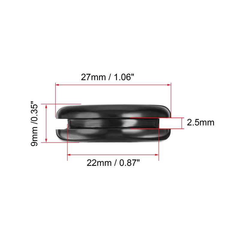 sourcing map Pack of 4 Rubber Grommets Round Double Sided