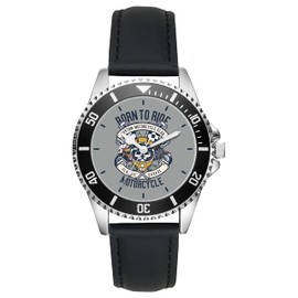 KIESENBERG Men's Watch Motorcycle Cruiser Biker Fan Watch Gift Analogue Quartz Leather Strap Watch L-21246, silver, Strap.