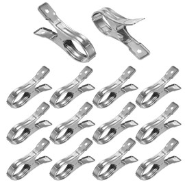 M METERXITY 18-Pack Greenhouse Clamps, Stainless Steel Greenhouse Film Clamps Shading Net Rod Clip Max Dia 4.72 Inch for Garden Net/Row Cover/Greenhouse Plastic Sheeting [Silver]