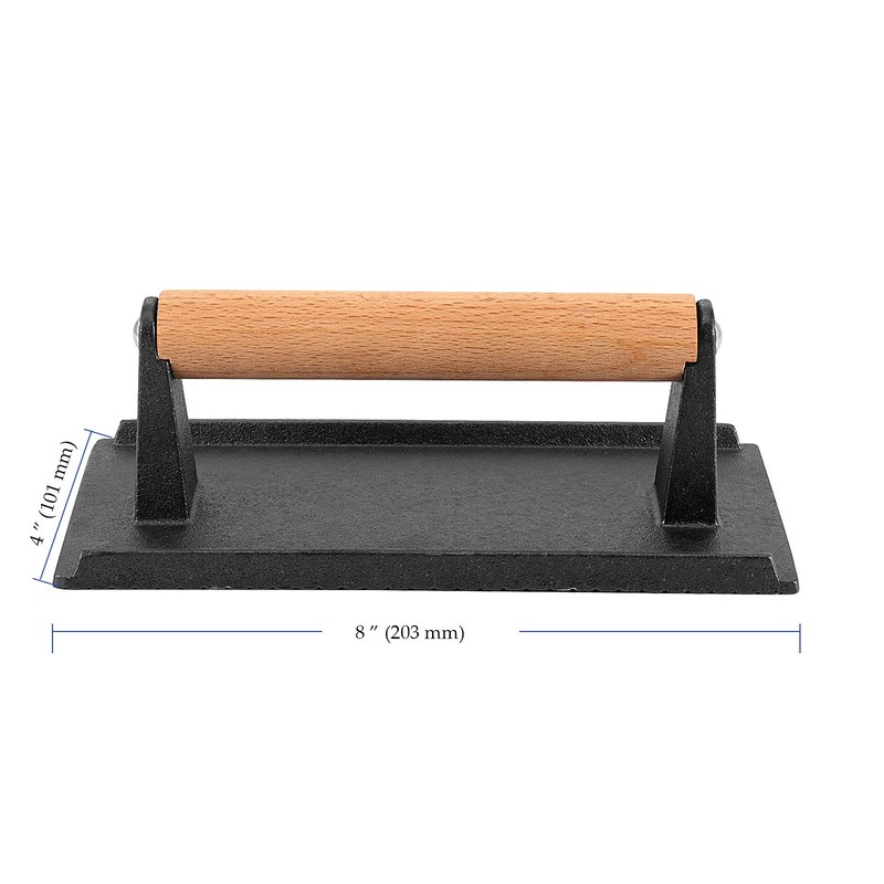 HEIHAK 2 Pack 8 x 4 Inch Cast Iron Grill