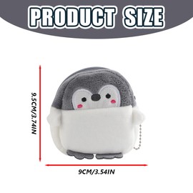 WeddHuis 2 x coin purse, penguin shaped change purse for shopping, travel, dating, hiking, plush coin bag, cute small purses for women